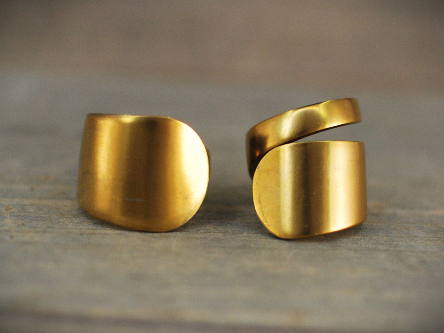 Gold Spoon Ring, Stainless Steel: Choose Wrap Style, Size, and Personalization Options