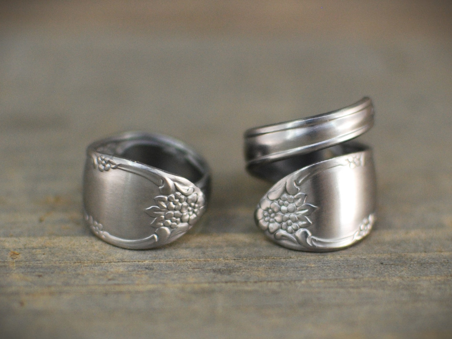 Day Dream Spoon Ring, Stainless Steel: Choose Style, Size, and Optional Personalization