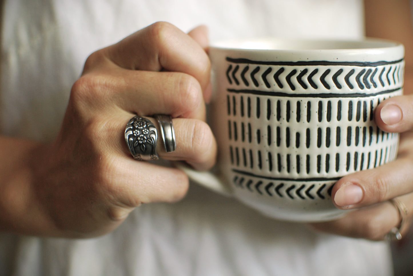 Dream Rose Spoon Ring, Stainless Steel