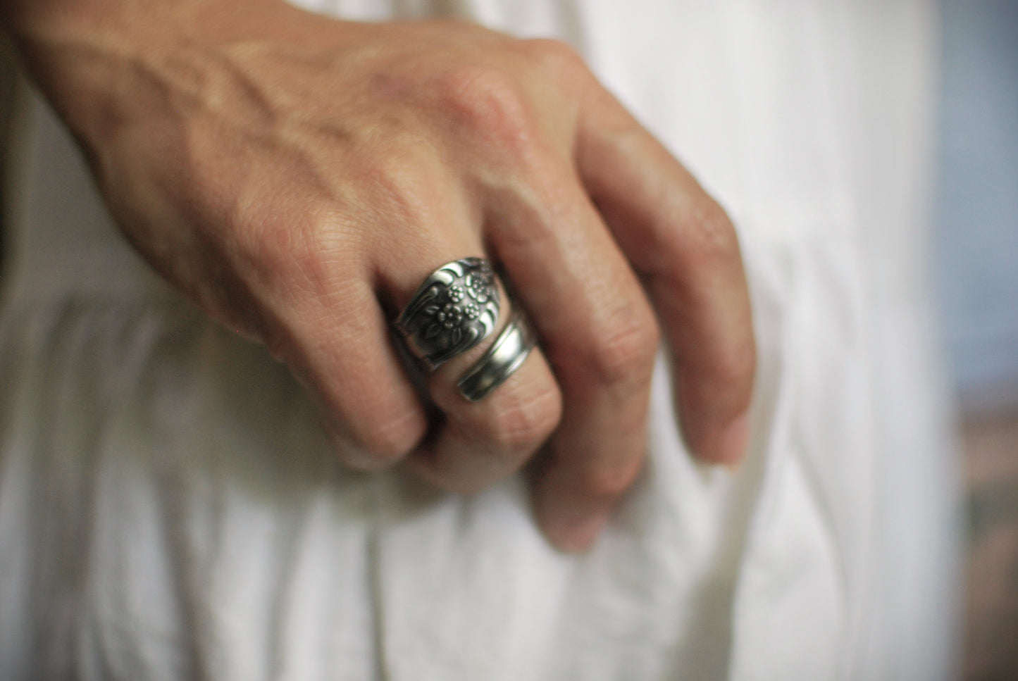 Dream Rose Spoon Ring, Stainless Steel