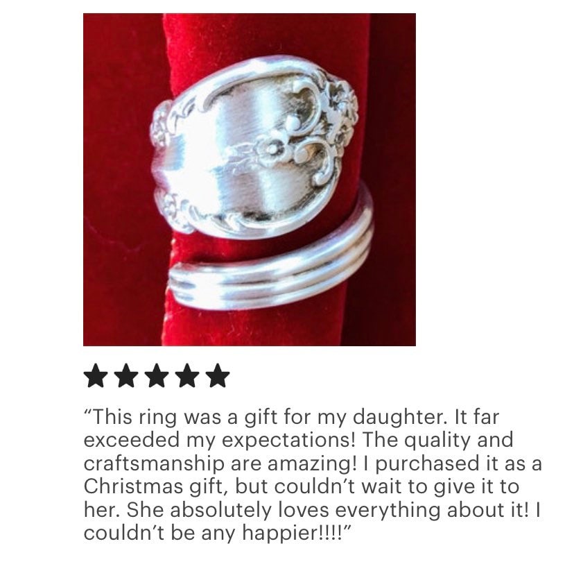 Mystery Silver Spoon Ring: Ornate Floral Silver Spoon Ring Made to Size