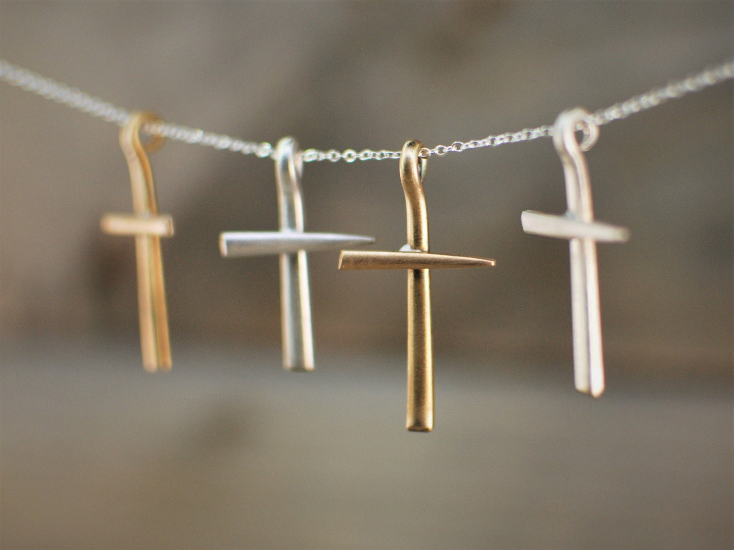 Upcycled Fork Tine Cross Pendant: Christian Necklace