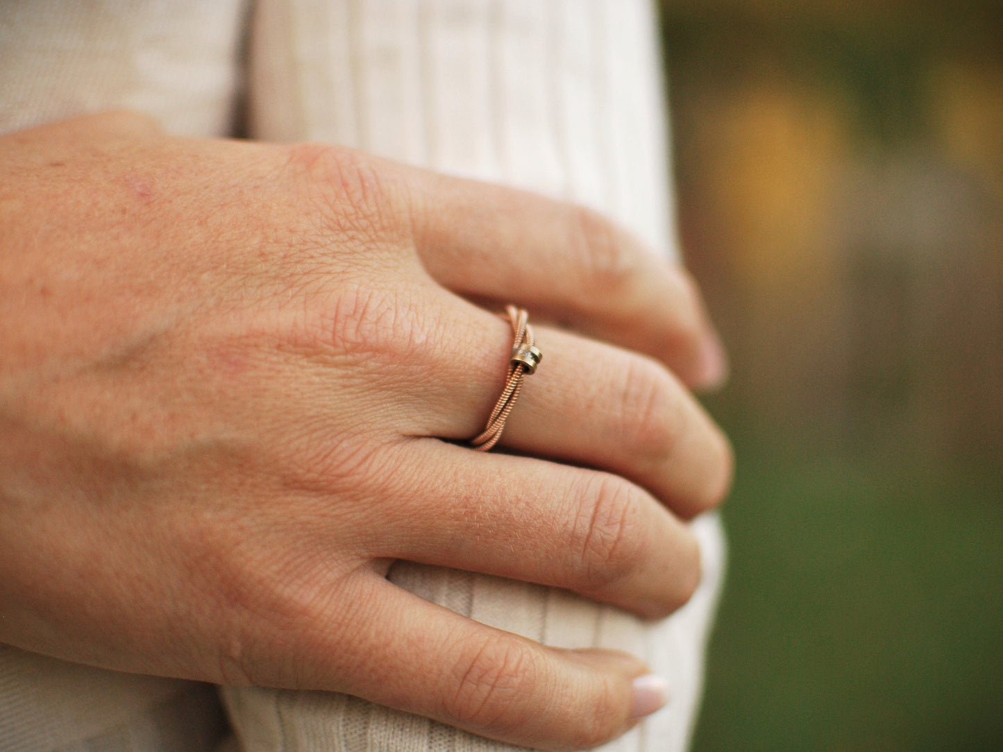 Recycled Guitar String Ring: Minimalist Engagement Style