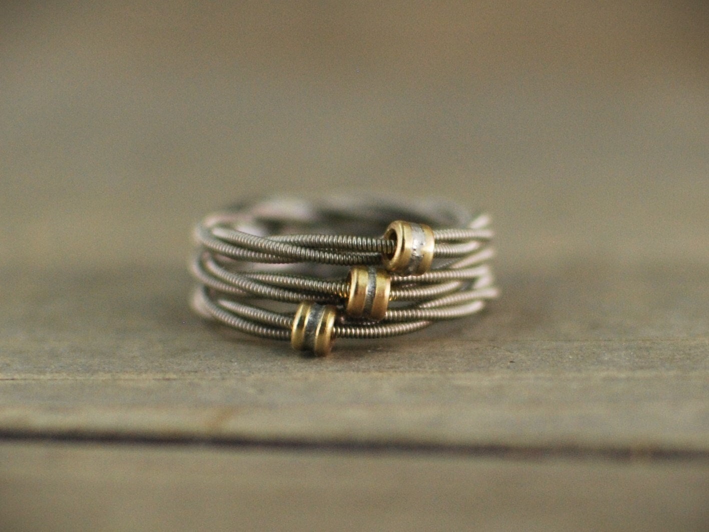 3 Stacked Guitar String Rings, Guitar Wedding Band, Guitar String Jewelry, Stacked Ring, Stacking Rings, Gift for Him, Gift for Musician