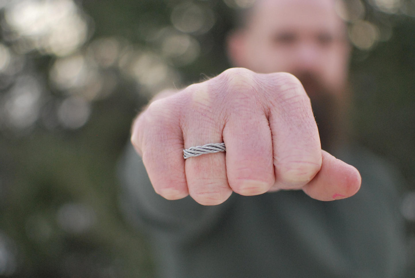 Hammered Guitar String Ring: Gold, Copper, Silver, Recycled Music Jewelry