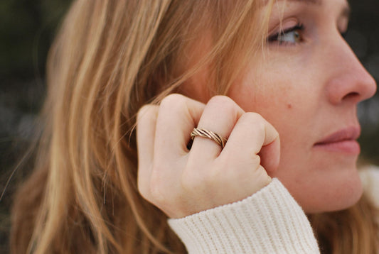 Hammered Guitar String Ring: Gold, Copper, Silver, Recycled Music Jewelry
