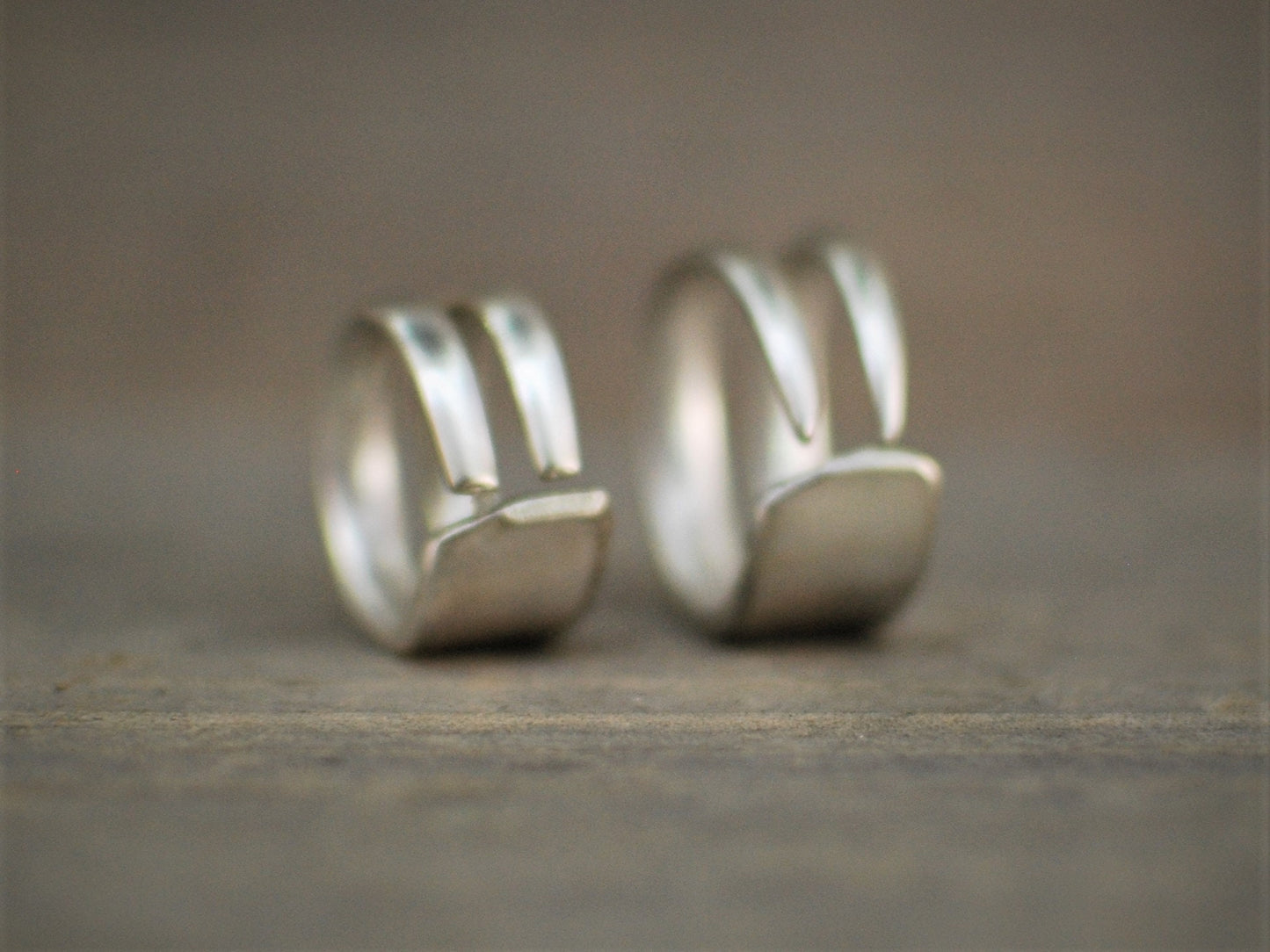 Fork Ring, Silver Fork Ring, Fork Tine Ring, Double Ring, Personalized Ring, Silverware Jewelry, Silver Boho Ring, Recycled Fork Ring