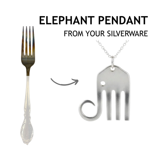 Memorial Jewelry And Keepsakes from YOUR Silverware: Elephant Pendant