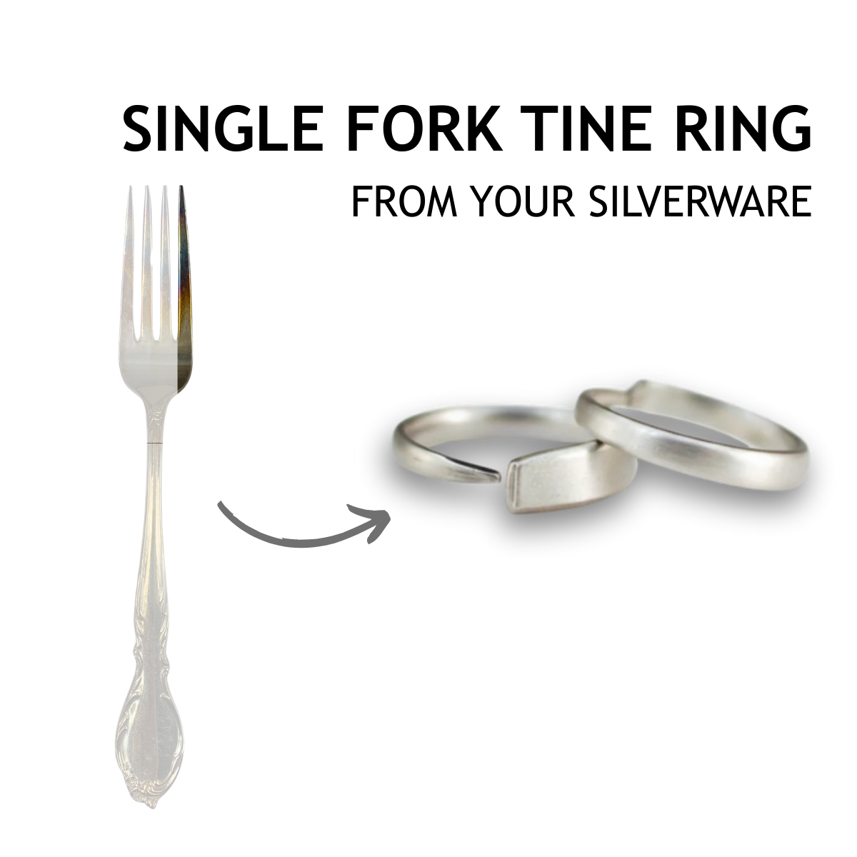 Memorial Jewelry from YOUR Silverware: Custom Personalized Gifts Handmade from Personal Flatware Sets, Spoon Ring