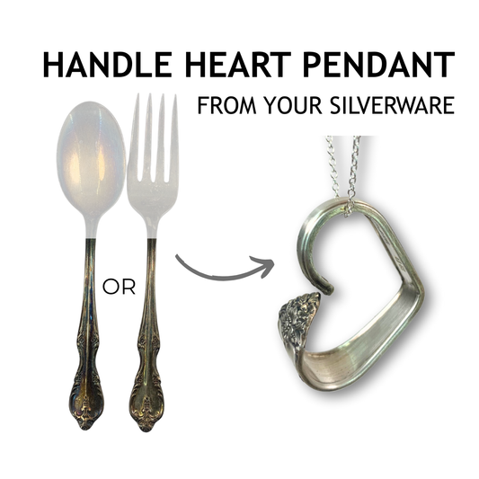 Memorial Jewelry And Keepsakes from YOUR Silverware: Heart Handle Pendant