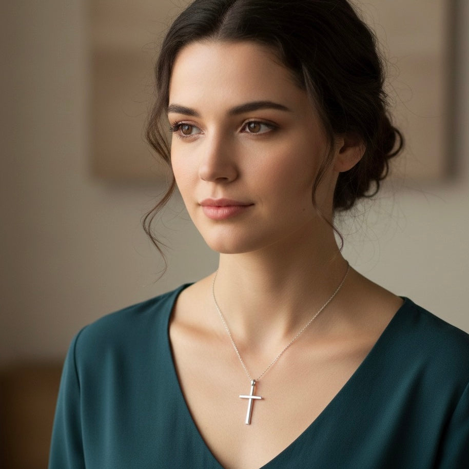 Memorial Jewelry And Keepsakes from YOUR Silverware: Cross Tine Pendant