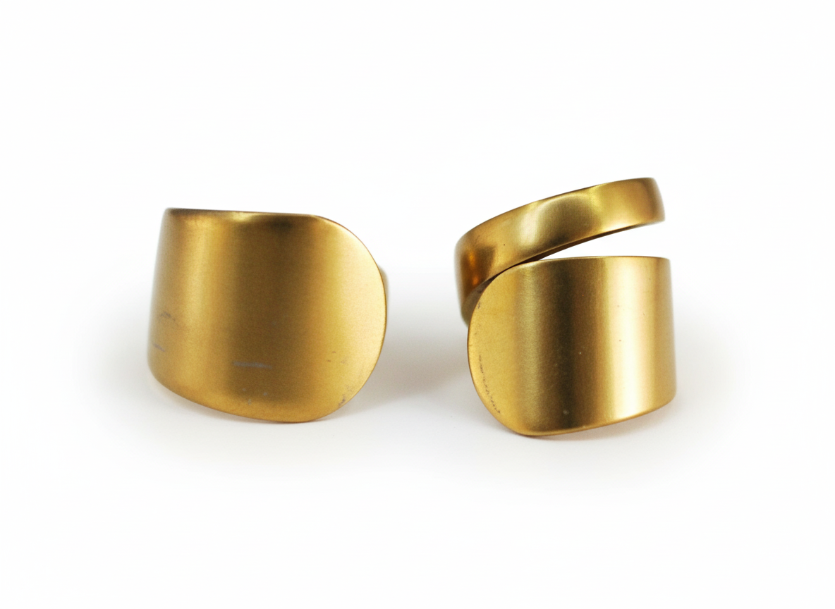 Gold Spoon Ring, Stainless Steel: Choose Wrap Style, Size, and Personalization Options