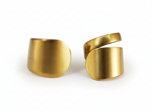 Gold Spoon Ring, Stainless Steel: Choose Wrap Style, Size, and Personalization Options