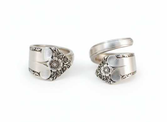 Star Light Spoon Ring, Stainless Steel: Choose Wrap Style, Size, and Personalization Options