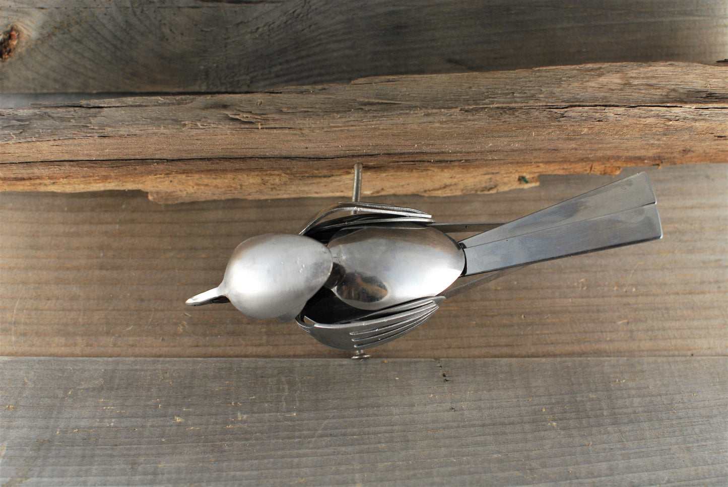 Cardinal Sculpture, Spoon Bird, Silverware Art, Metal Bird Sculpture, Bird Art, Gift for Bird Lover, Wall Art, Bird Art