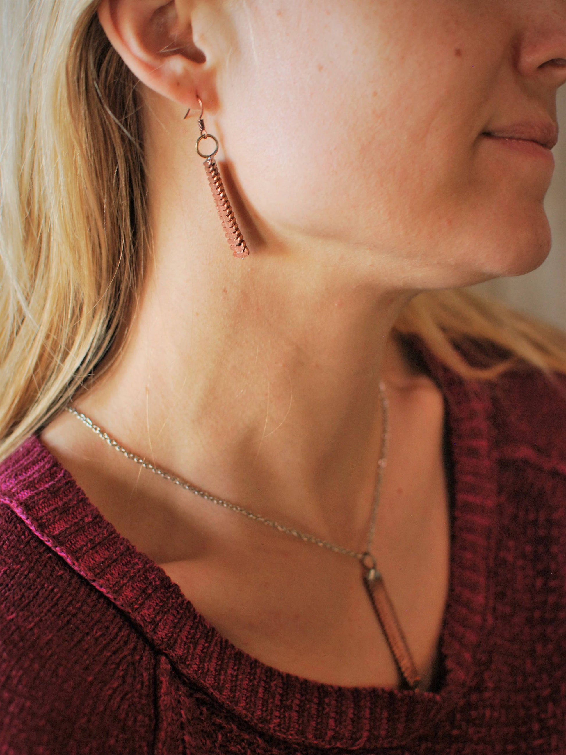 Recycled Piano String Jewelry Set: Hammered Ring, Bracelet, Earrings