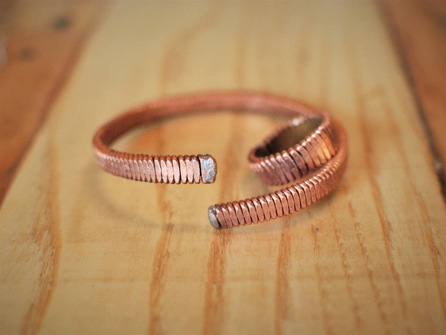 Recycled Piano String Jewelry Set: Hammered Ring, Bracelet, Earrings