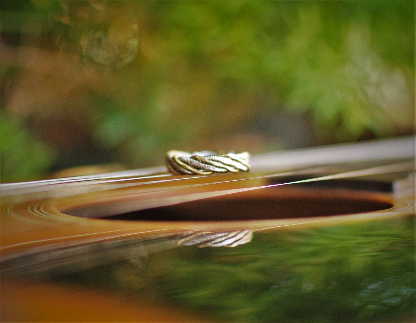 Hammered Recycled Guitar String Ring: Twisted Music Jewelry