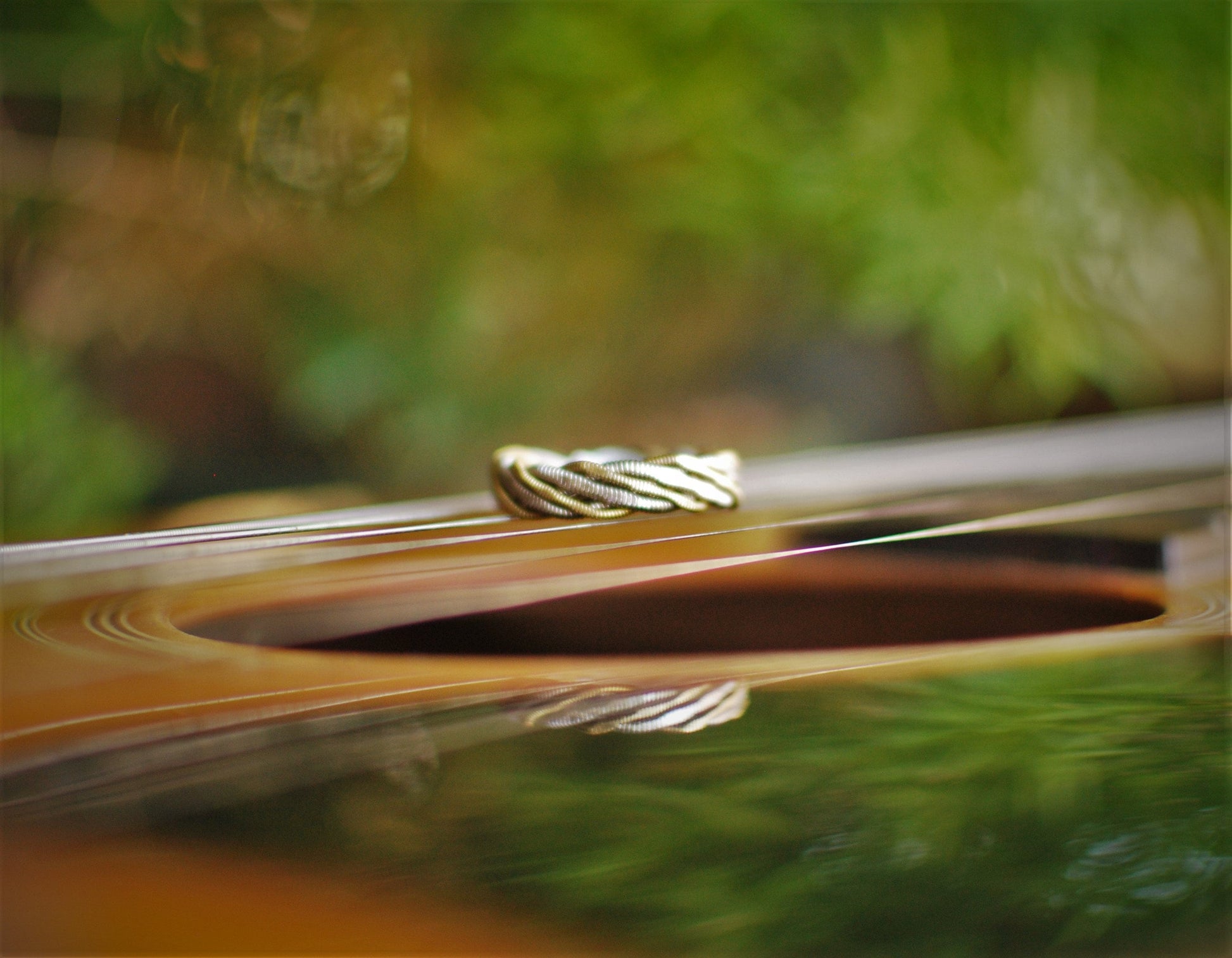 Hammered Recycled Guitar String Ring: Twisted Music Jewelry