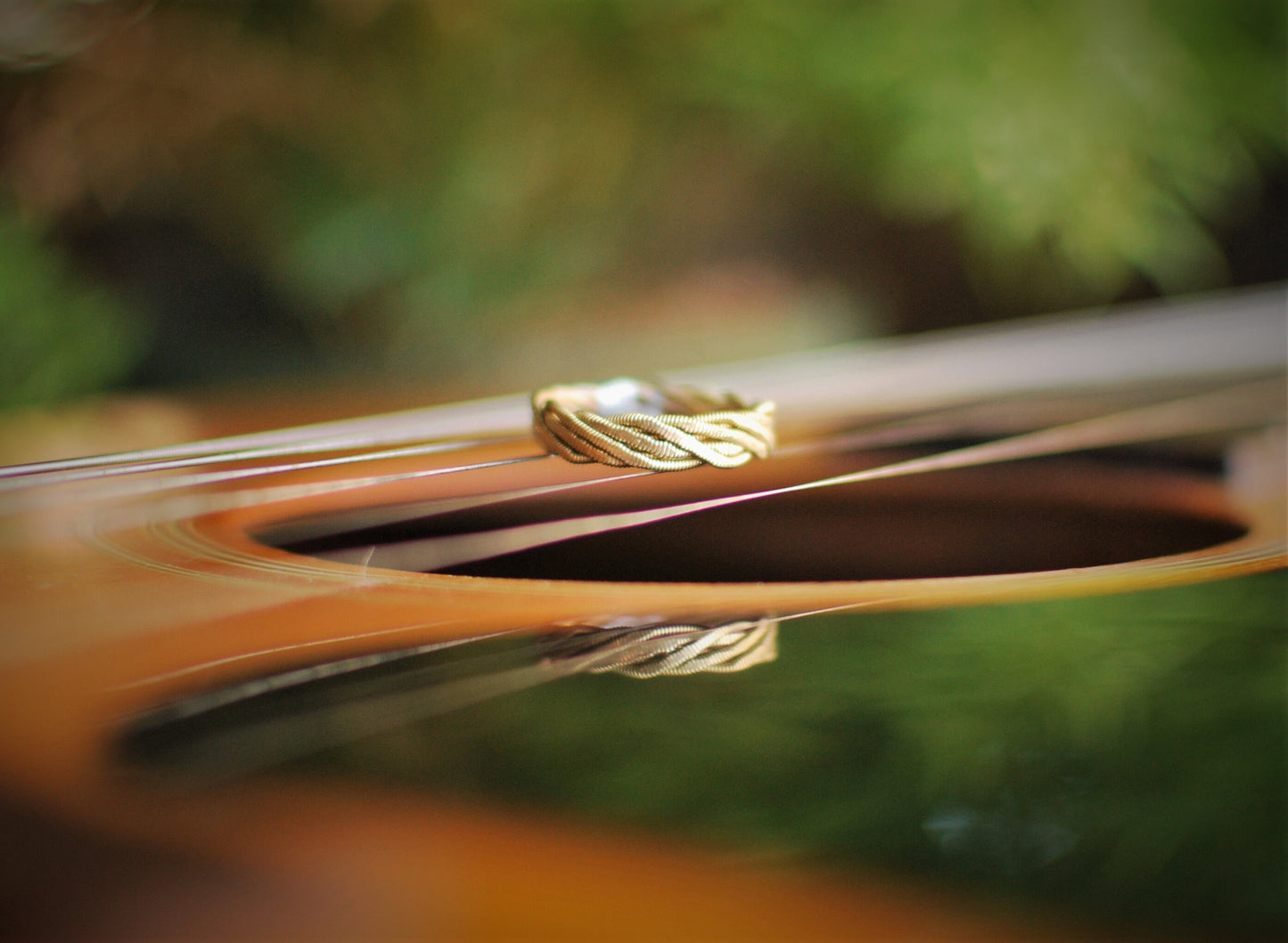 Hammered Guitar String Ring: Gold, Copper, Silver, Recycled Music Jewelry
