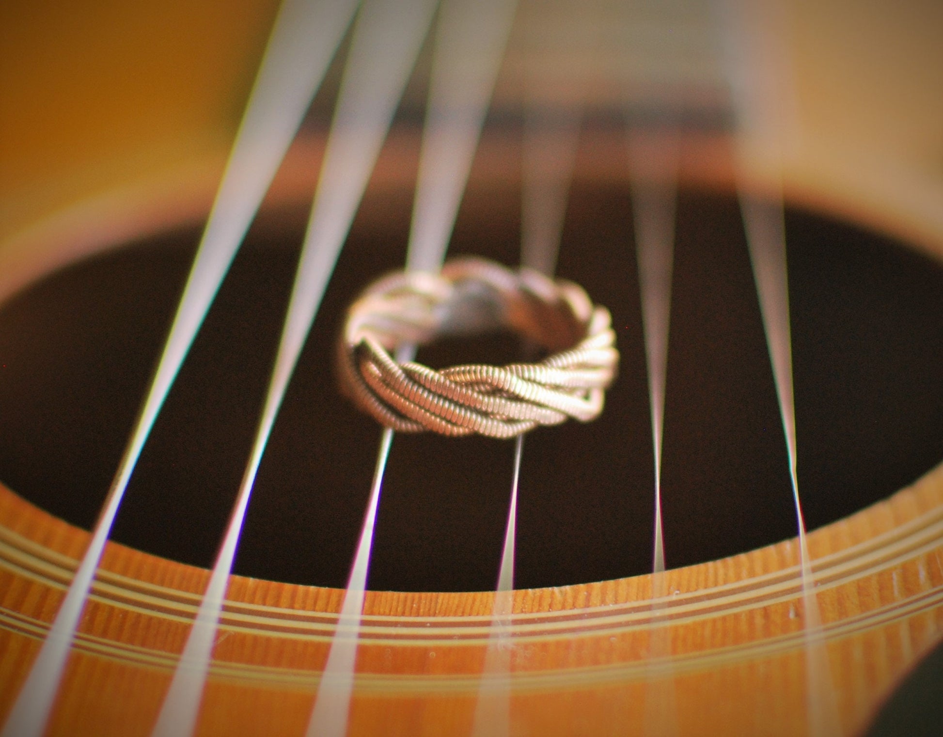 Hammered Guitar String Ring: Gold, Copper, Silver, Recycled Music Jewelry