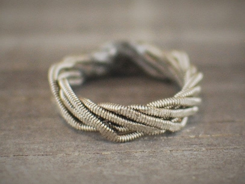 Hammered Guitar String Ring: Recycled Music Jewelry
