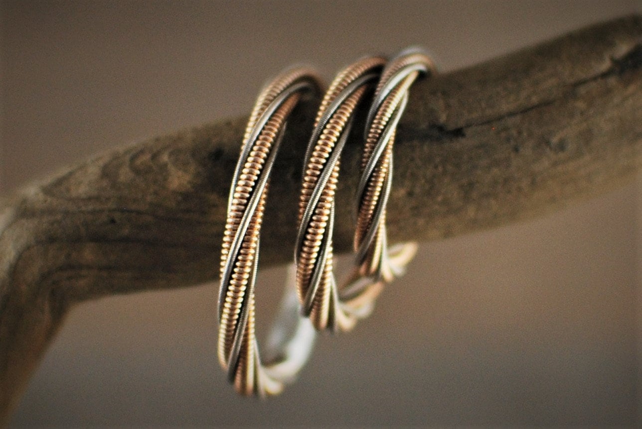 Twisted Guitar String Ring: Recycled Copper Jewelry, Gift for Guitarist