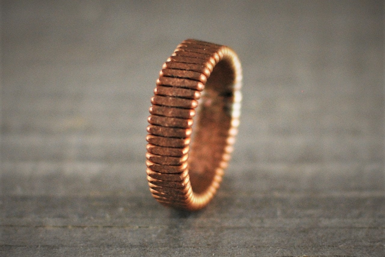 Hammered Piano Wire Ring