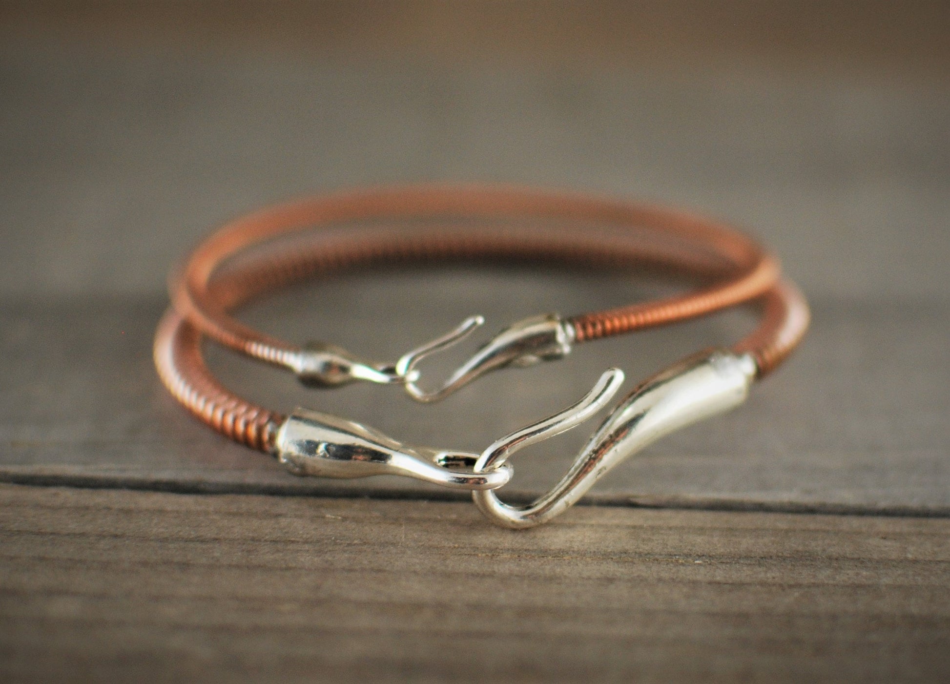 Recycled Piano String Bracelet: Hook and Eye Clasp, Musician Gift