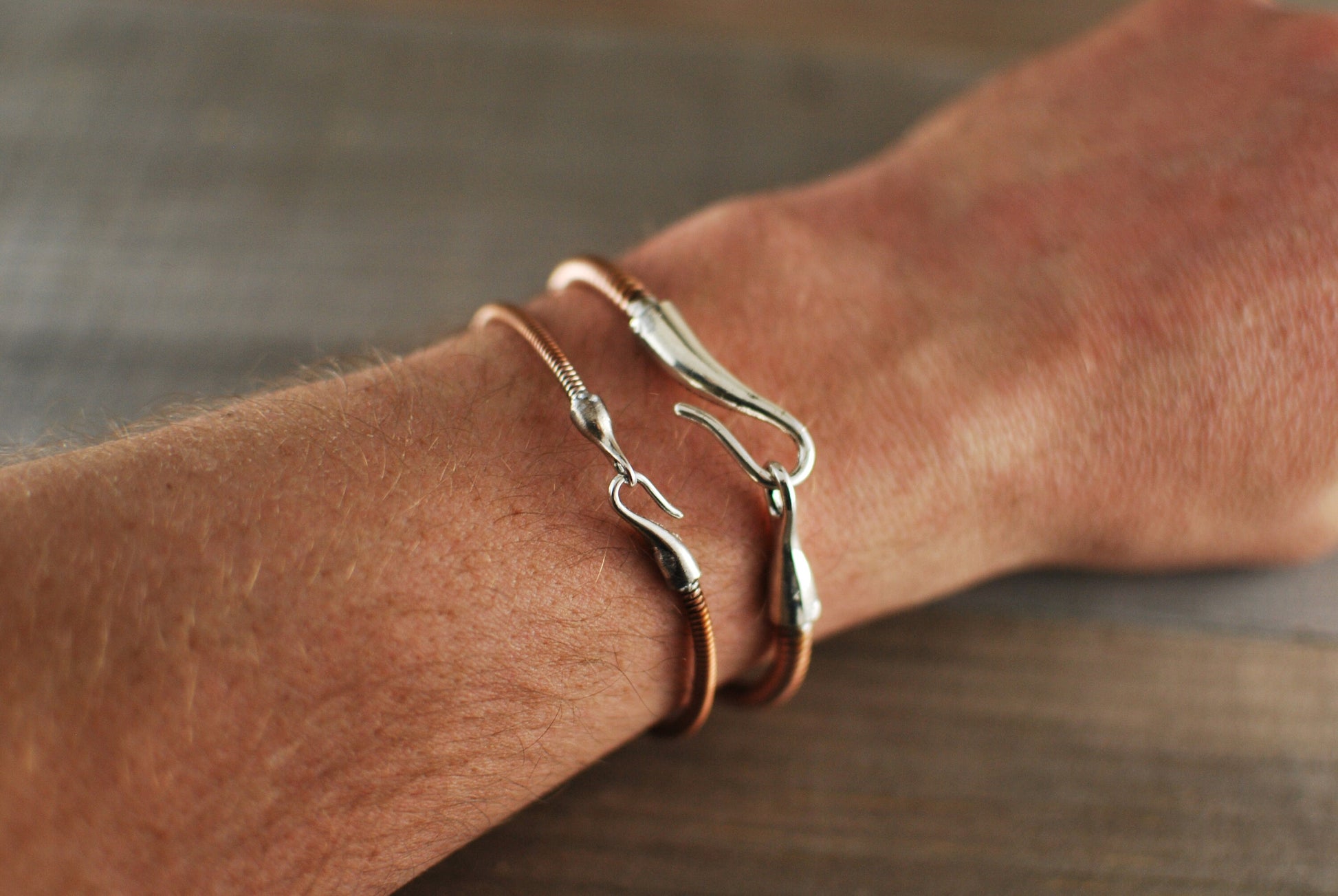 Recycled Piano String Bracelet: Hook and Eye Clasp, Musician Gift