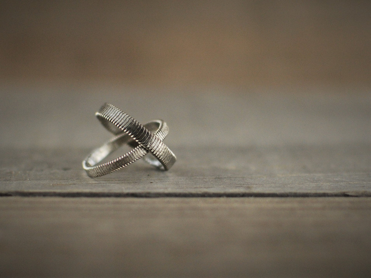 Hammered Bass Guitar String Ring: Recycled Music Jewelry