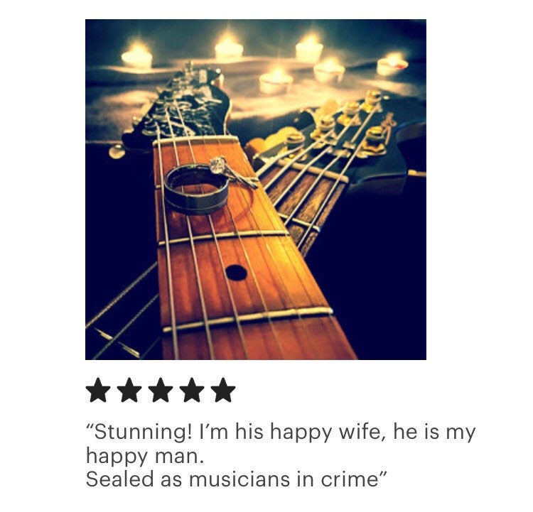 Rose Gold Guitar String Ring: Recycled Musician Jewelry, Unique Engagement Ring