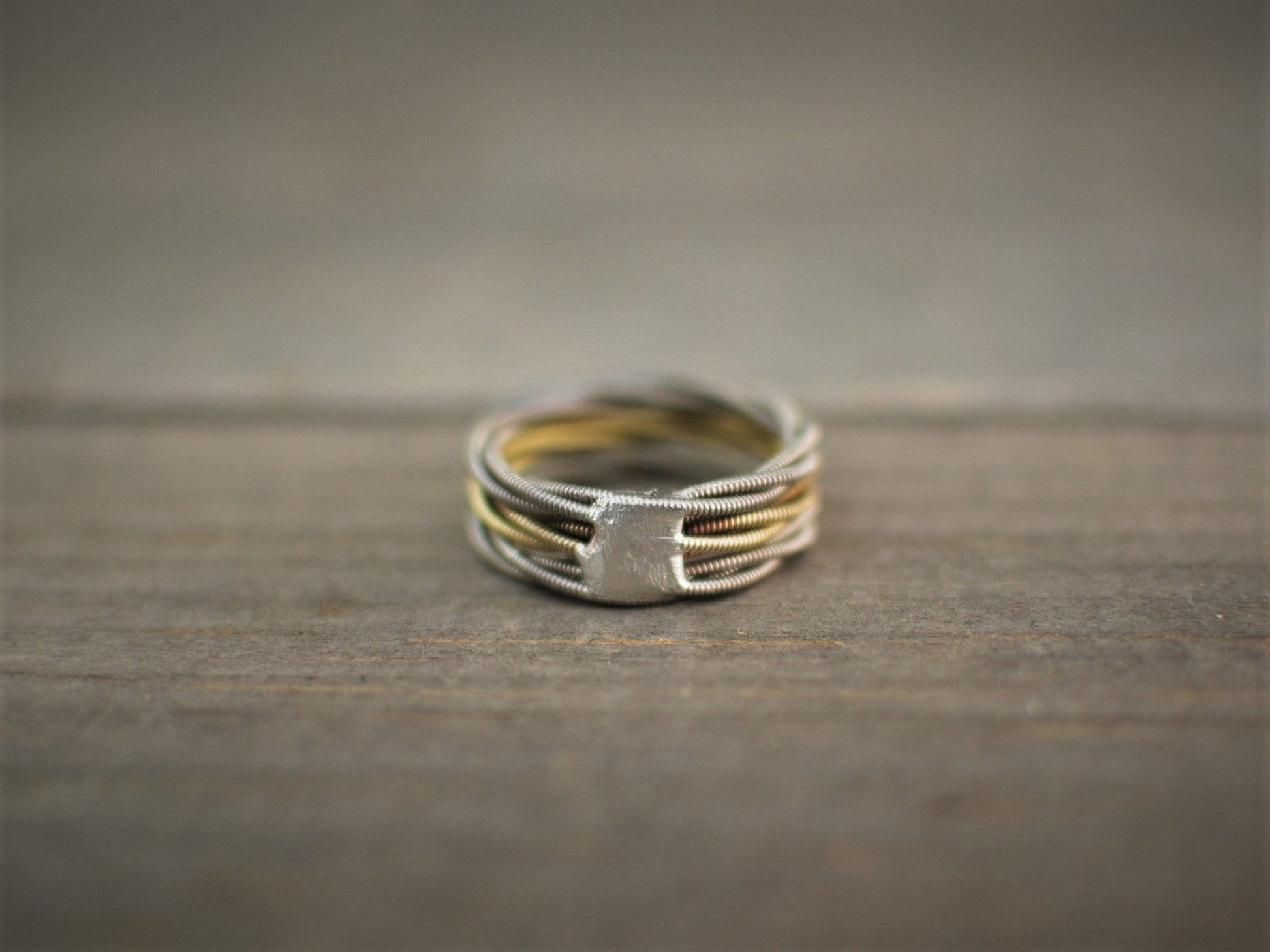 Stacked Guitar String Ring: Recycled Music Jewelry, Custom Size and Color Pattern Options