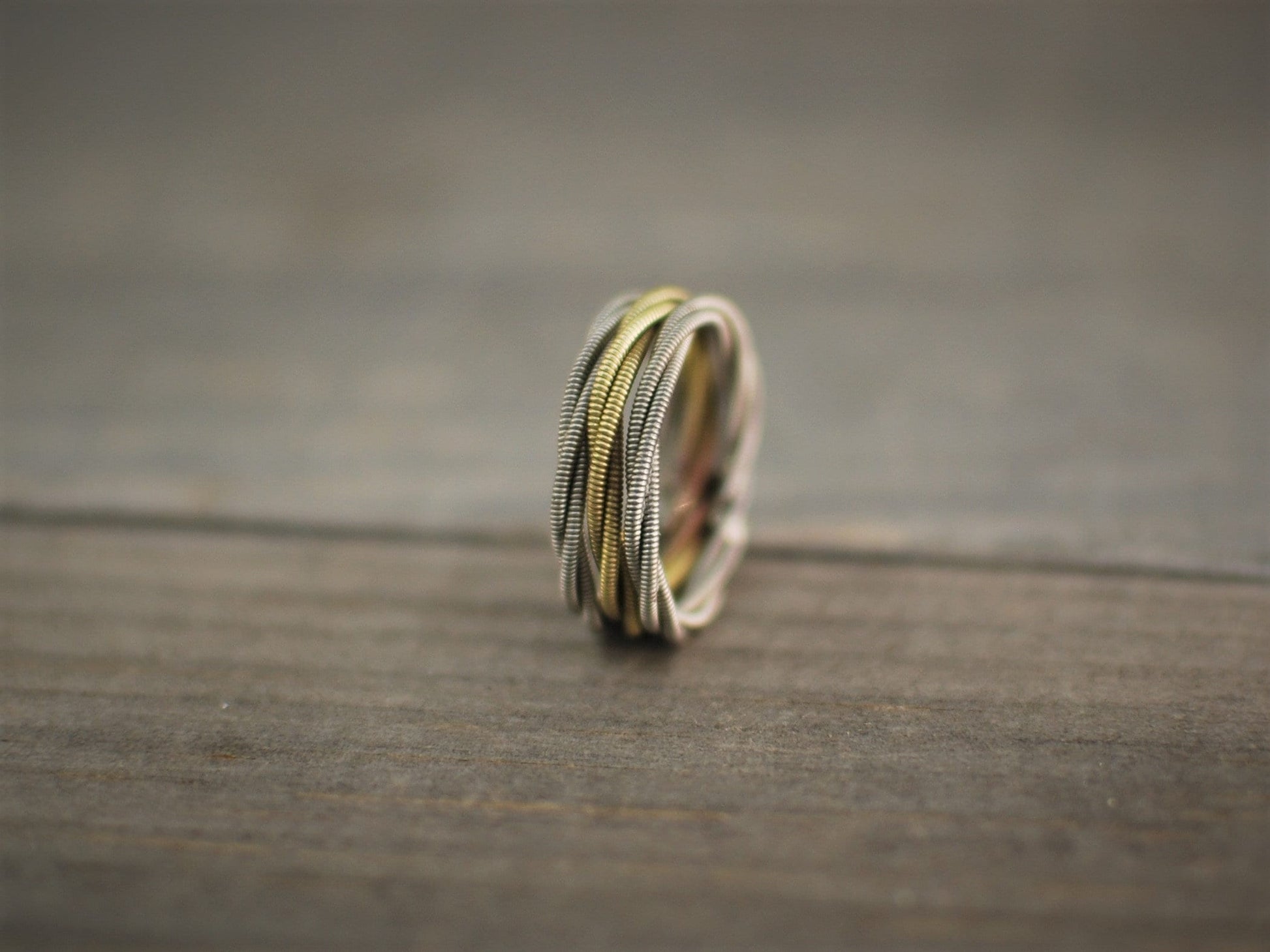 3 Stacked Guitar String Rings, Silver Ring, Guitar String Jewelry, Stacked Ring, Stacking Rings, Gift for Him, Gift for Musician, Music Gift