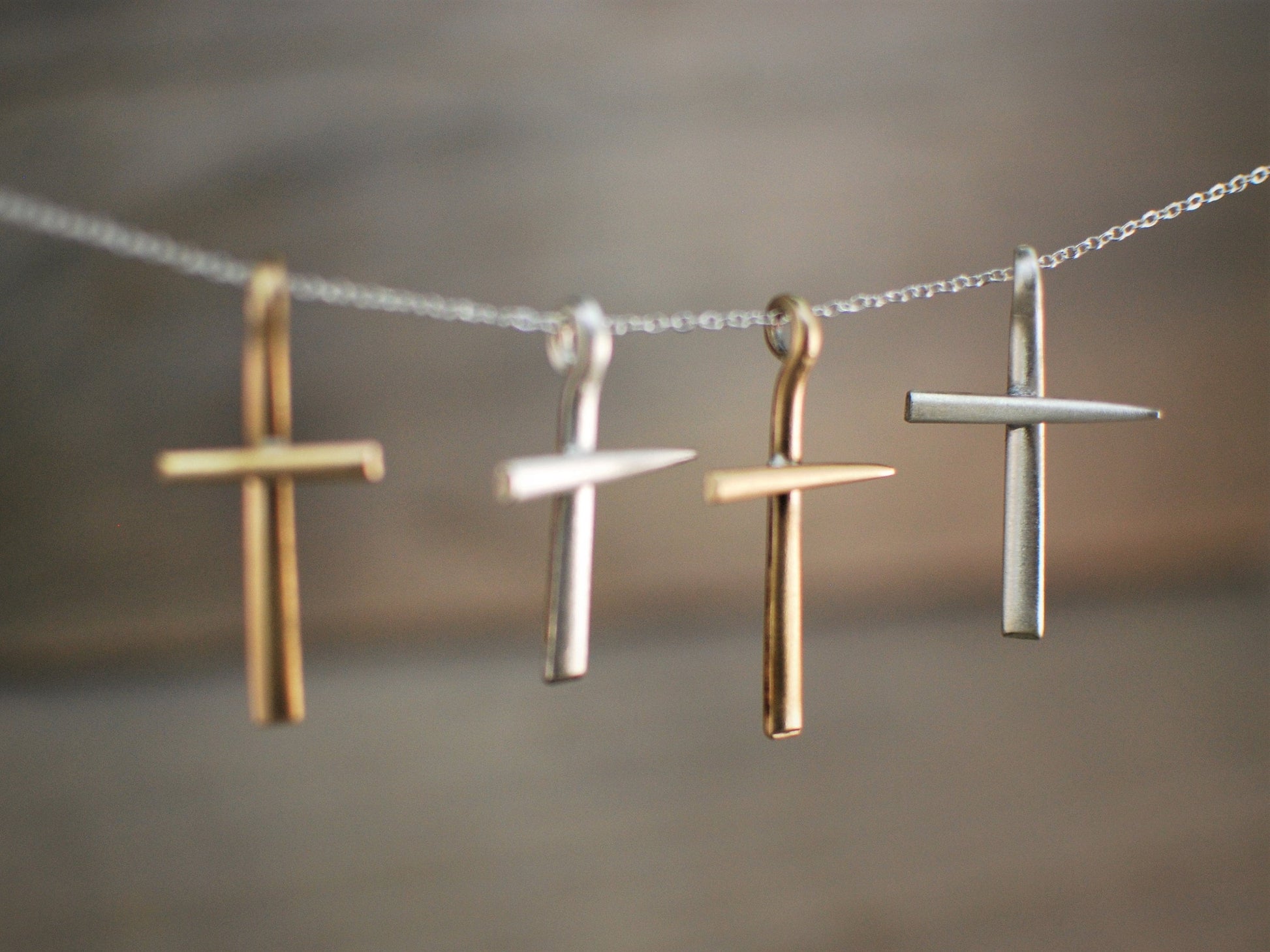 Upcycled Fork Tine Cross Pendant: Christian Necklace