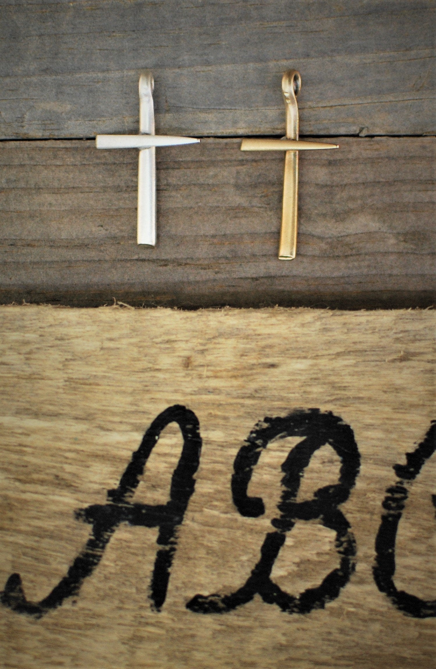 Upcycled Fork Tine Cross Pendant: Christian Necklace