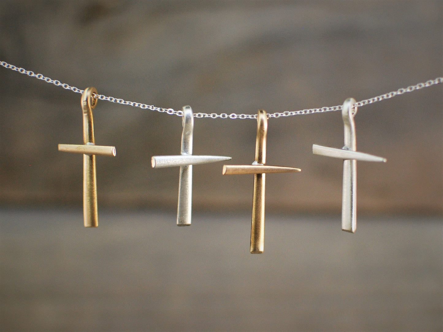 Upcycled Fork Tine Cross Pendant: Christian Necklace