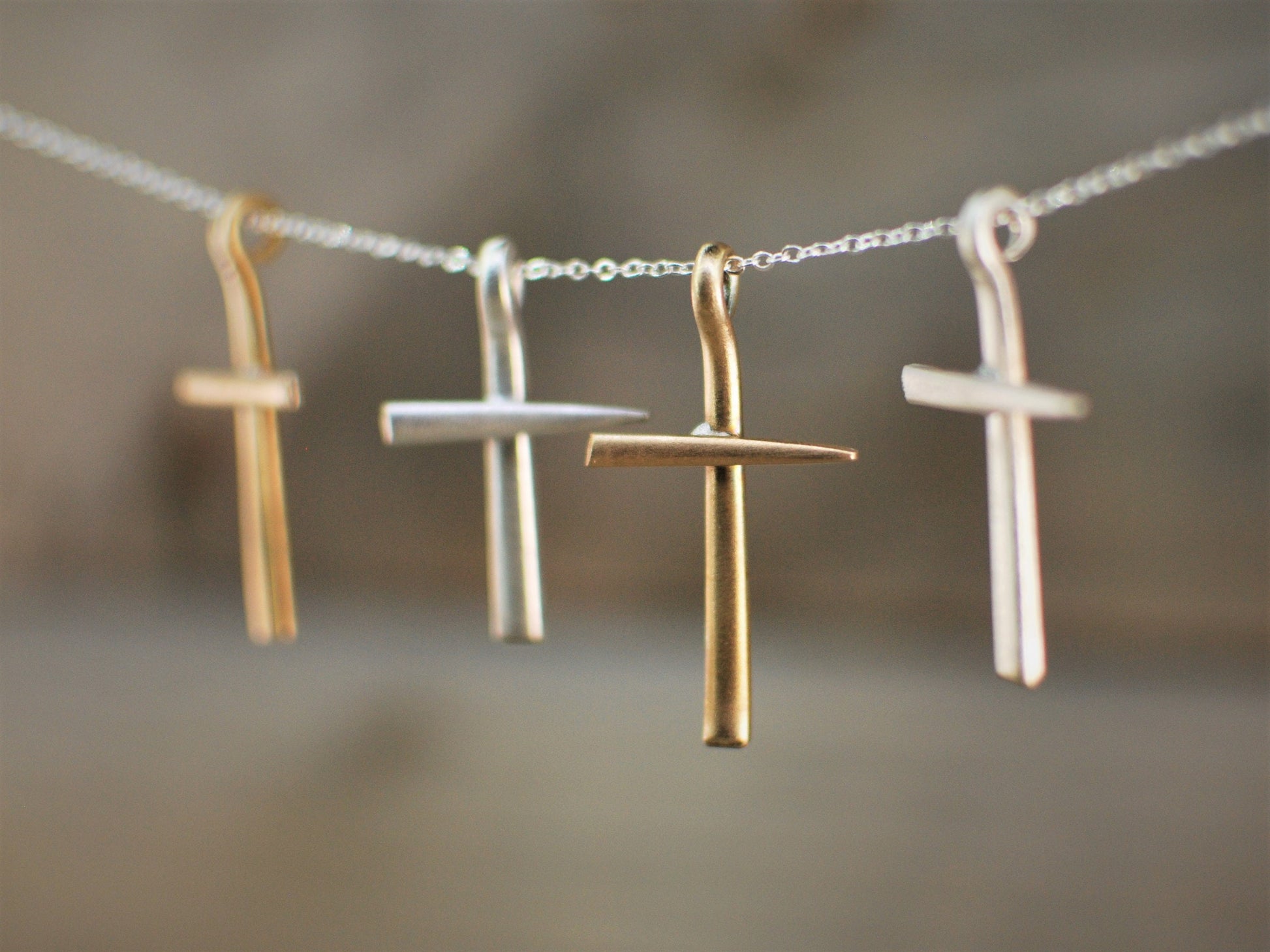 Upcycled Fork Tine Cross Pendant: Christian Necklace