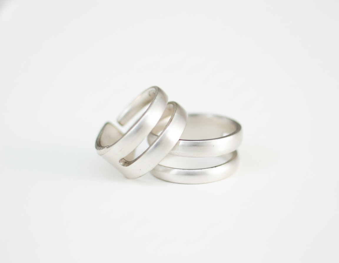 Recycled Silver-Plated Double Fork Tine Ring: Handcrafted Silverware Jewelry