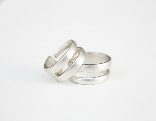 Recycled Silver-Plated Double Fork Tine Ring: Handcrafted Silverware Jewelry