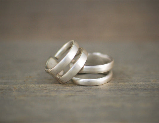 Recycled Silver Plated Fork Ring: Handcrafted Silverware Jewelry