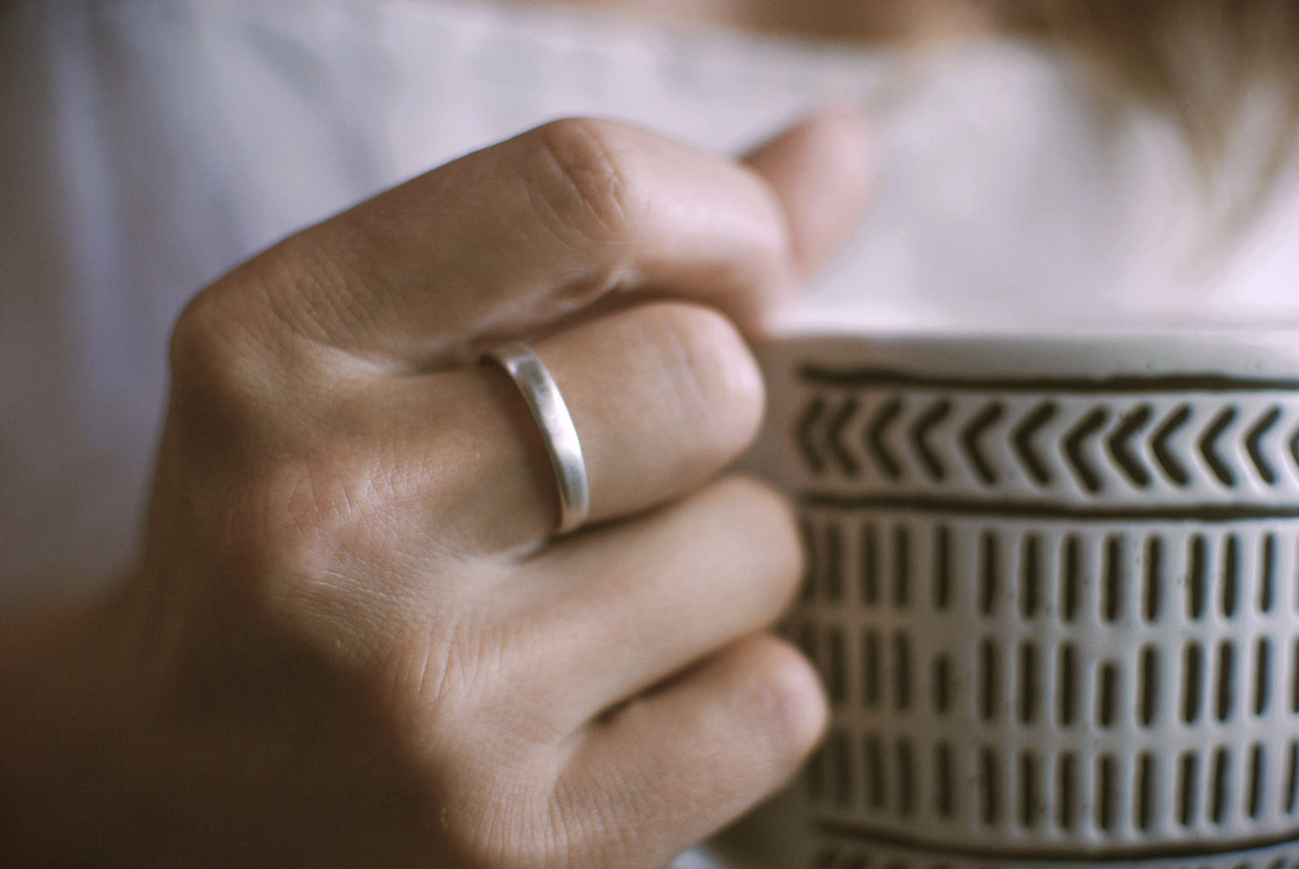 Recycled Silver Plated Fork Ring: Handcrafted Stacking Jewelry, Optional Personalization