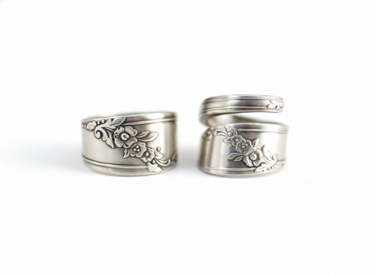 Queen Bess Spoon Ring, Silver-Plated: Choose Style, Size, and Optional Personalization