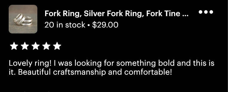 Recycled Silver Plated Fork Ring: Handcrafted Silverware Jewelry