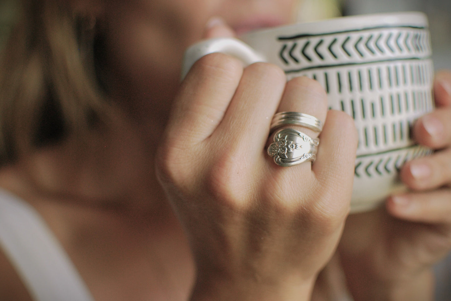 Magnolia Silver Spoon Ring, Fancy Spoon Ring, Rings Vintage, Floral Spoon Ring, Silverware Jewelry, Personalized Ring, Engraving, Spoon Ring