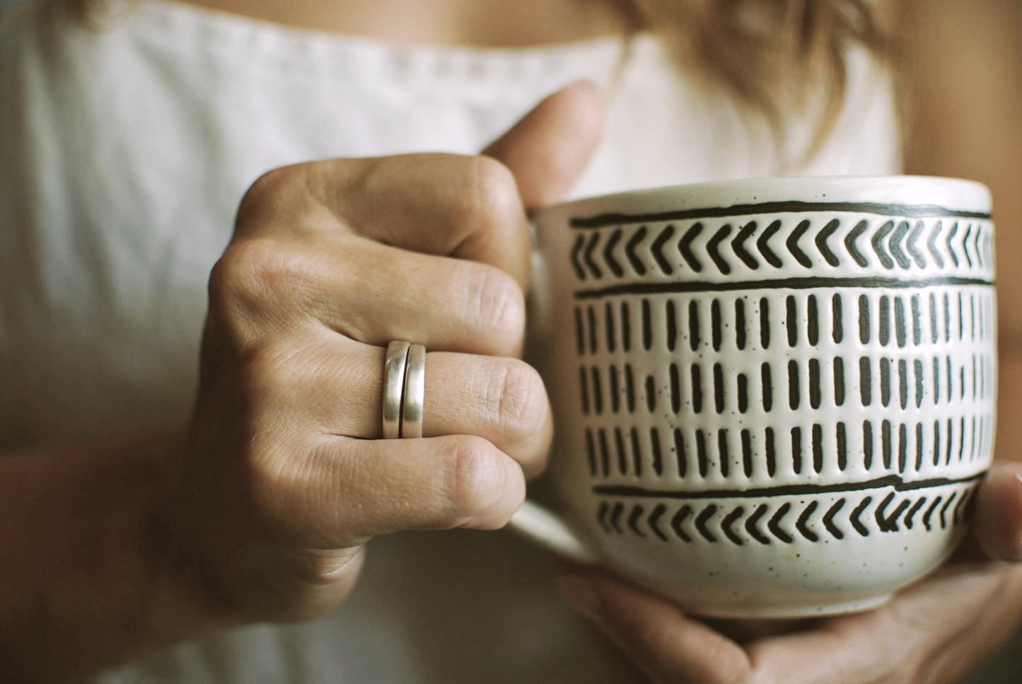 Recycled Silver Plated Fork Ring: Handcrafted Stacking Jewelry, Optional Personalization