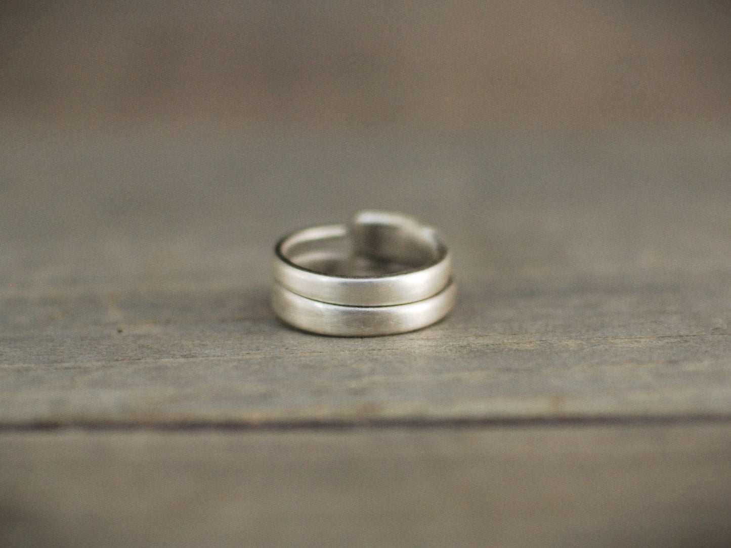 Recycled Silver Plated Fork Ring: Handcrafted Stacking Jewelry, Optional Personalization