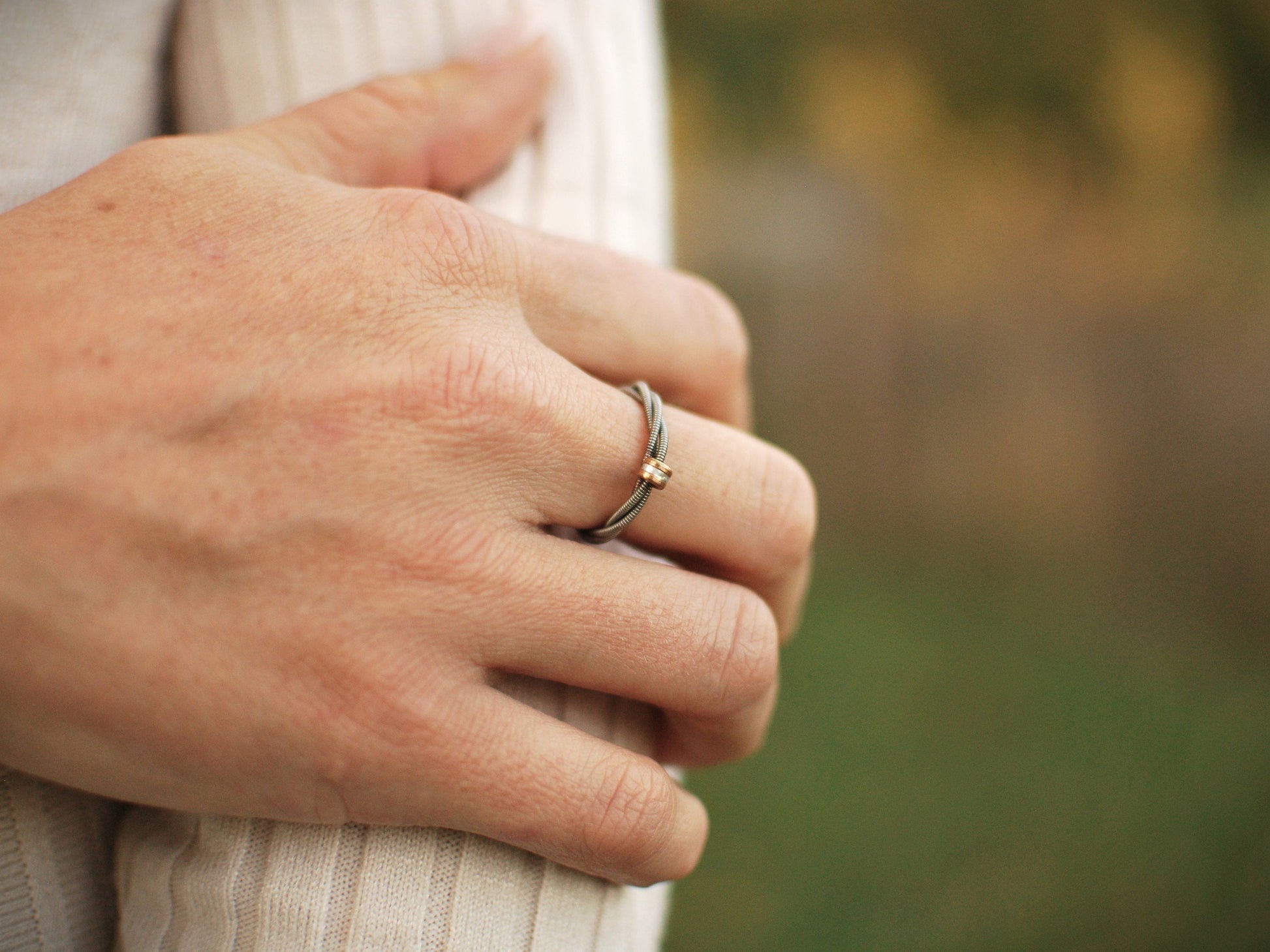 Recycled Guitar String Ring: Minimalist Engagement Style