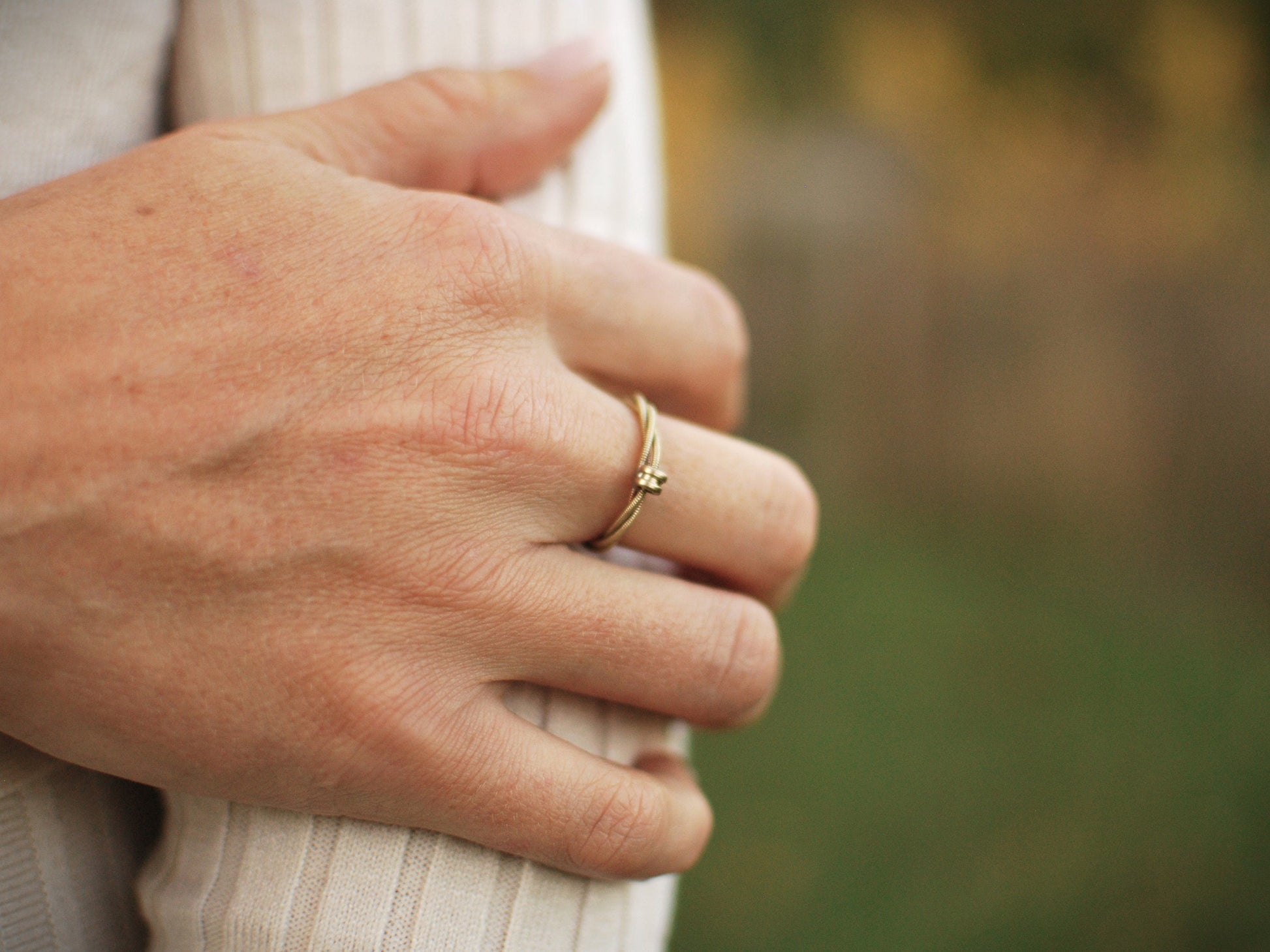 Recycled Guitar String Ring: Minimalist Engagement Style