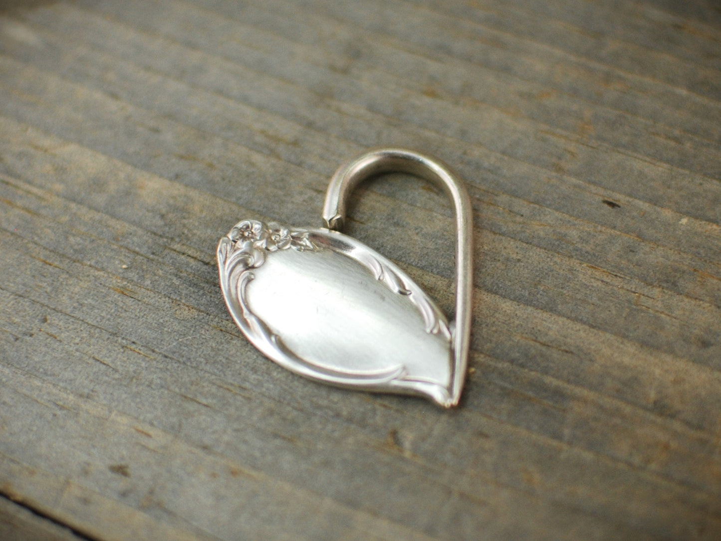 Upcycled Silver Plated Fork Heart Pendant Necklace: Optional Personalization